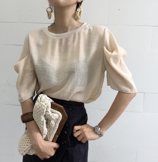 NEW FASHION LADY GIRL Blouse Summer puff sleeve li
