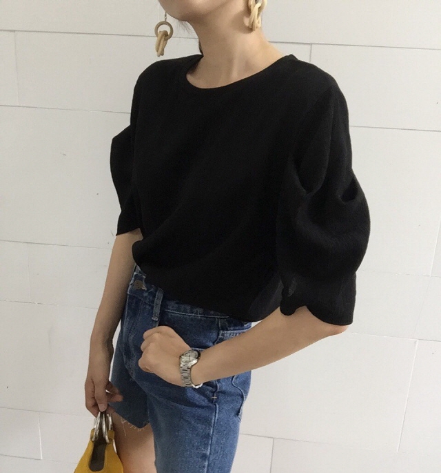 NEW FASHION LADY GIRL Blouse Summer puff sleeve li