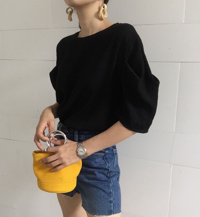 NEW FASHION LADY GIRL Blouse Summer puff sleeve li