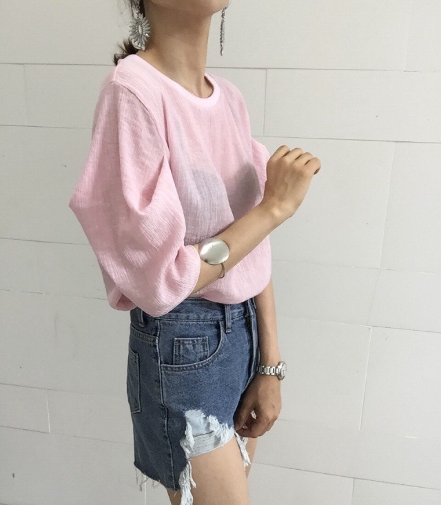 NEW FASHION LADY GIRL Blouse Summer puff sleeve li