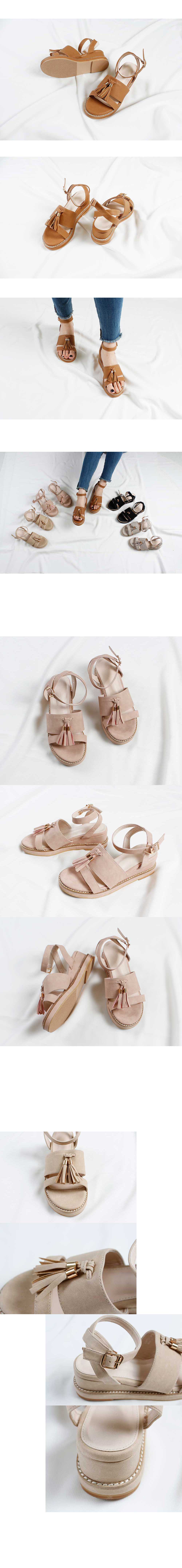 New life shoes Tassel Middle Hill Tongue Wedge Hee