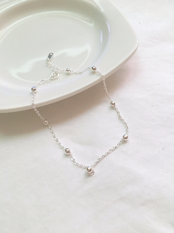 New Silver Ball Ankle 925 925 Chain Slim
