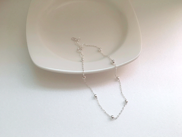 New Silver Ball Ankle 925 925 Chain Slim
