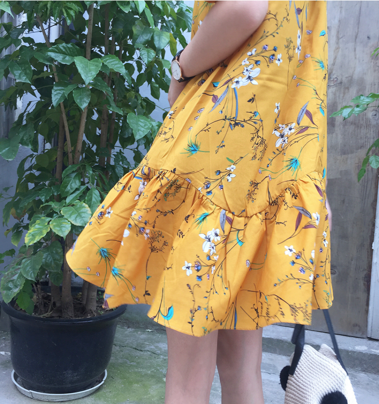 New Women Dress Summer short-sleeved pullover flow