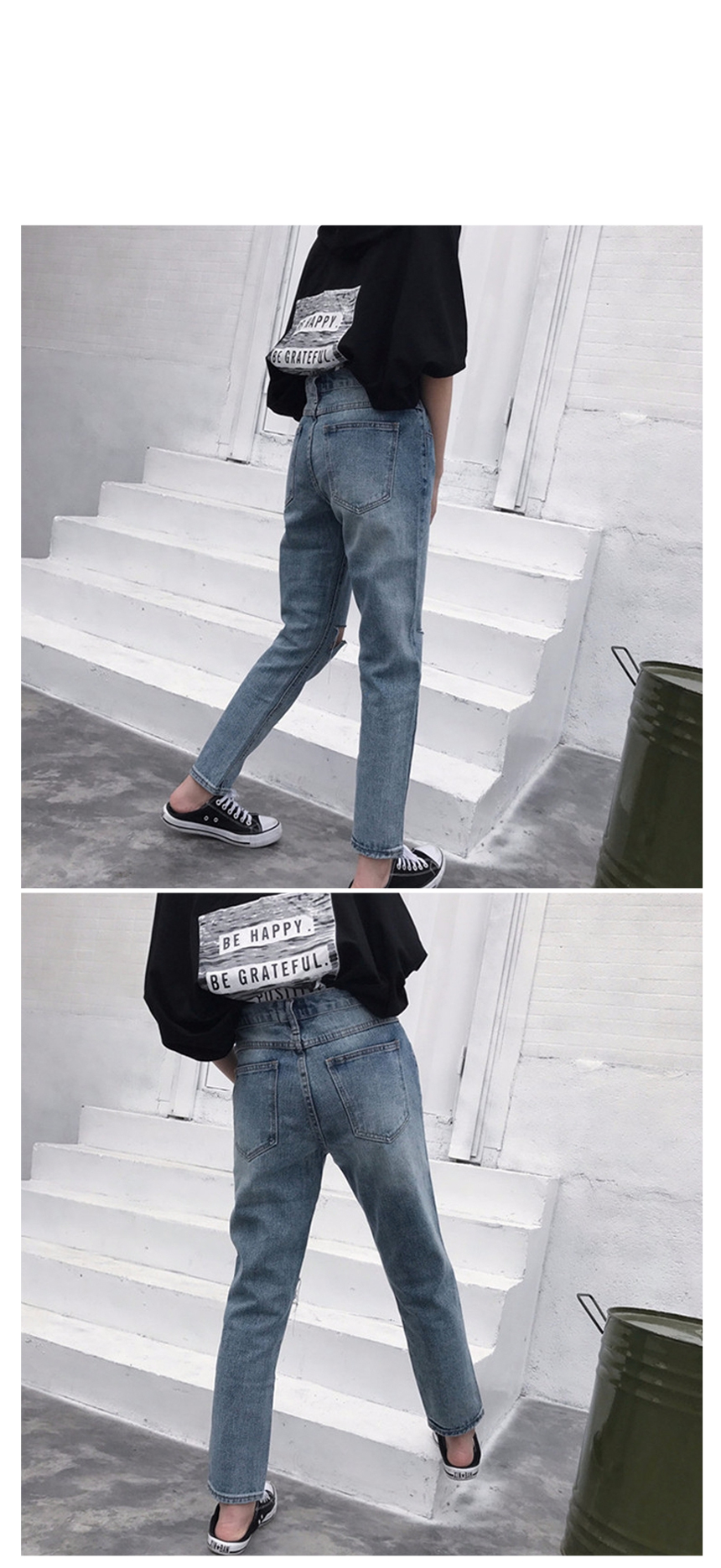 Women Jeans Pants Daily Torn Date Denim Pants Girl