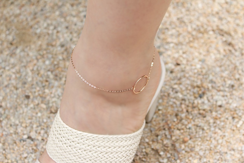 New Circle 14k, 18k Women's Gold Anklets 14k Gi