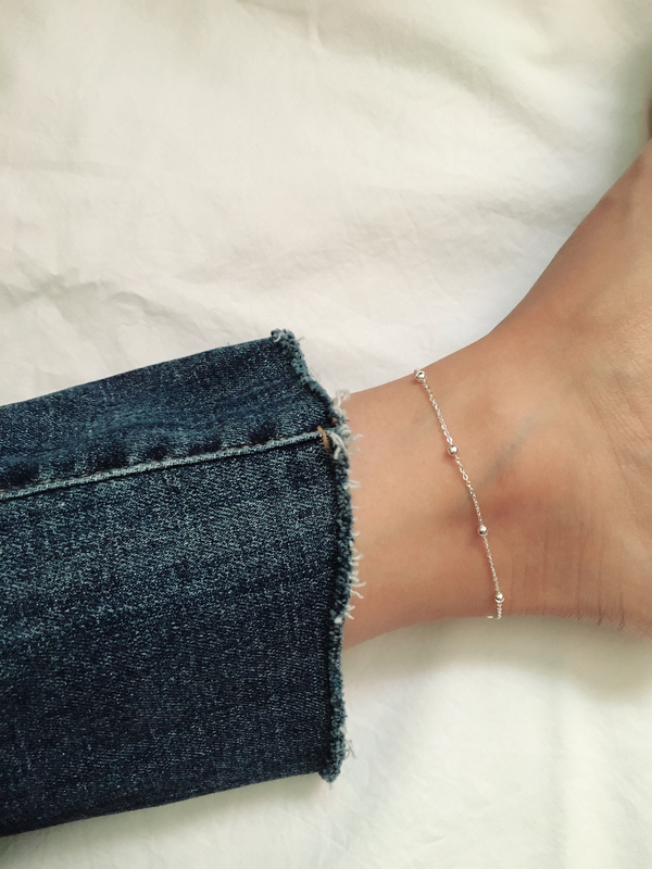 New Silver Ball Ankle 925 925 Chain Slim