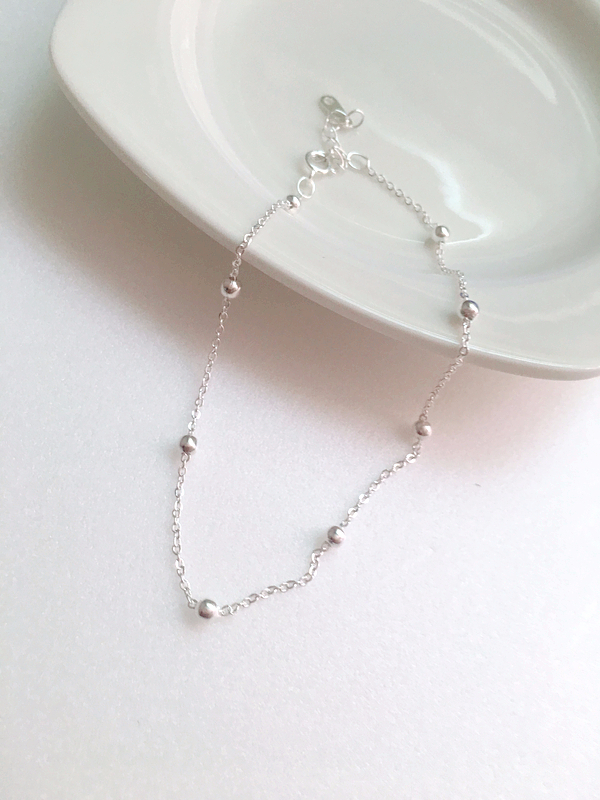 New Silver Ball Ankle 925 925 Chain Slim