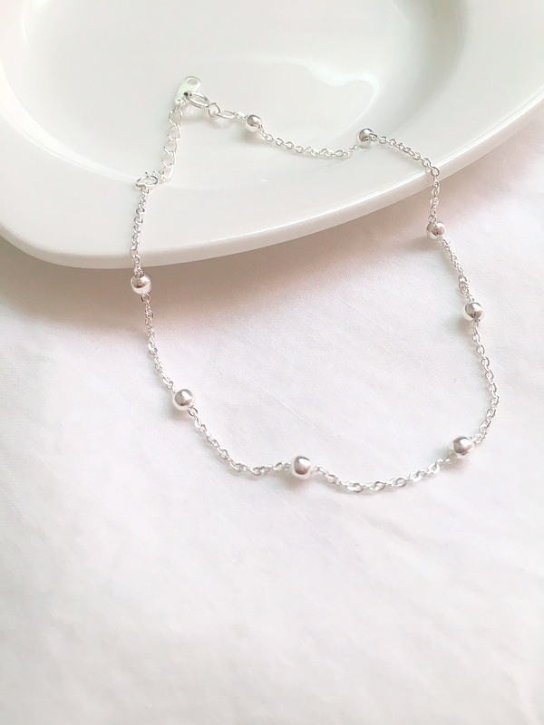 New Silver Ball Ankle 925 925 Chain Slim