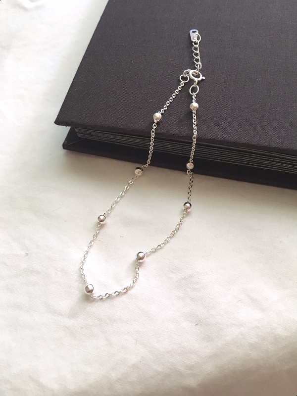 New Silver Ball Ankle 925 925 Chain Slim