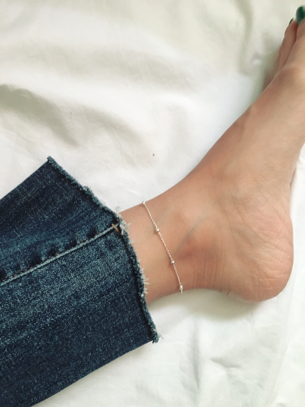 New Silver Ball Ankle 925 925 Chain Slim