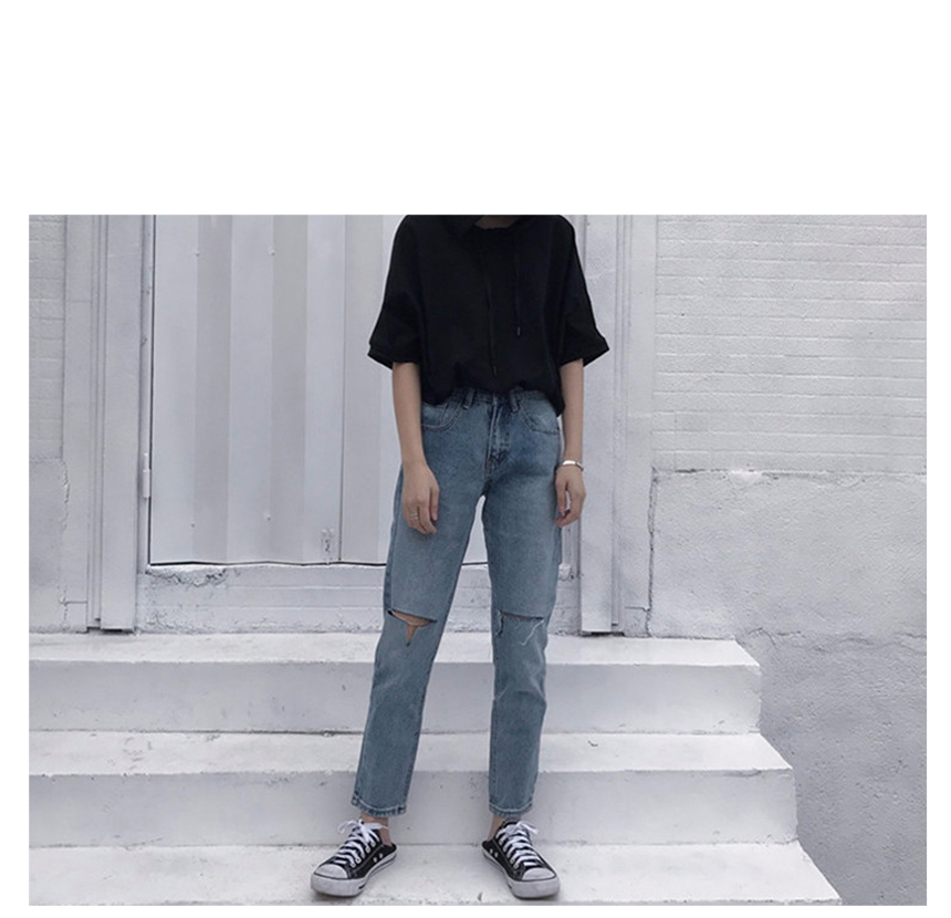 Women Jeans Pants Daily Torn Date Denim Pants Girl