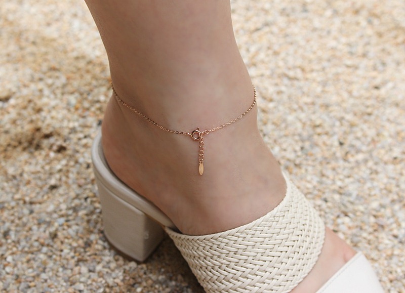 New Circle 14k, 18k Women's Gold Anklets 14k Gi