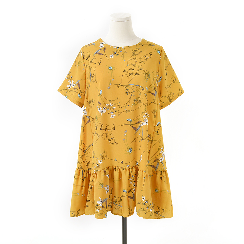 New Women Dress Summer short-sleeved pullover flow