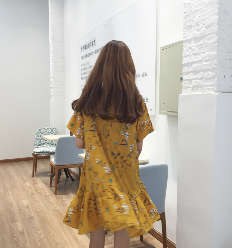 New Women Dress Summer short-sleeved pullover flow