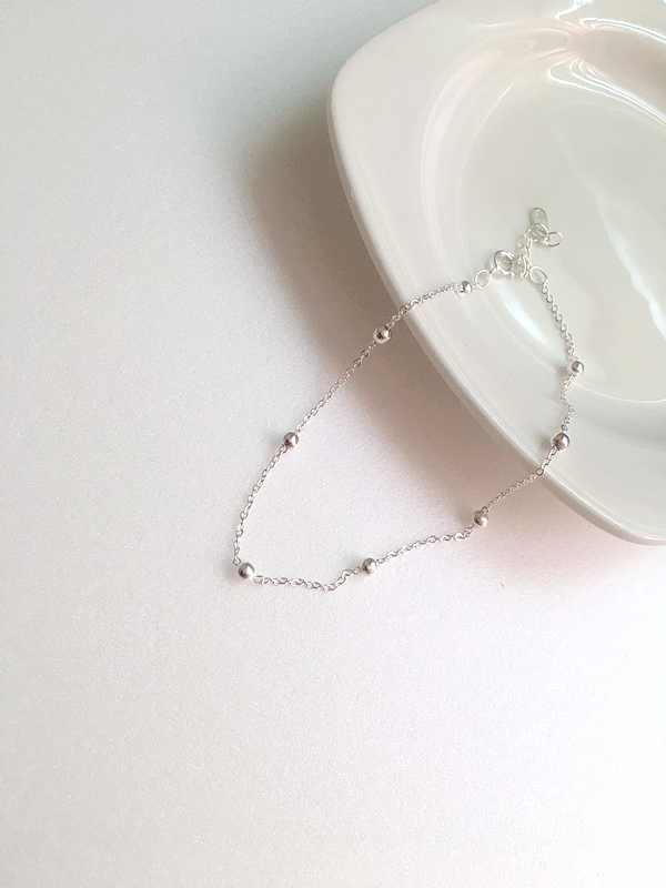 New Silver Ball Ankle 925 925 Chain Slim