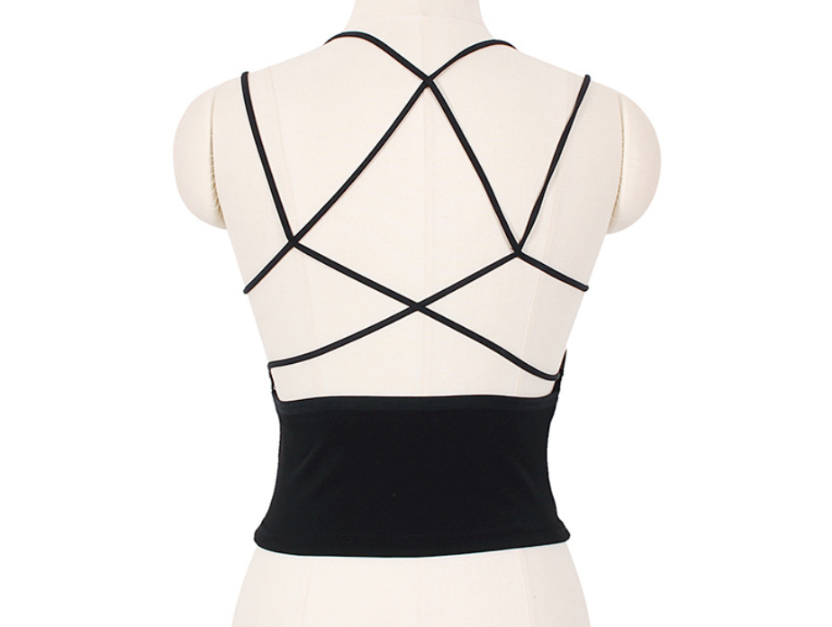 Strap Nacity Choker Crop Back Twist Cap