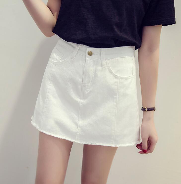 Denim Skirt Simple basic A-line vintage denim pant
