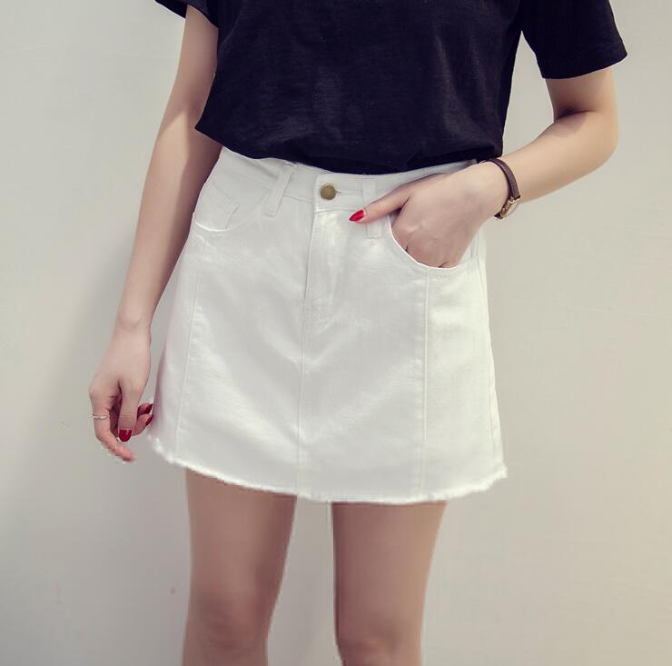 Denim Skirt Simple basic A-line vintage denim pant