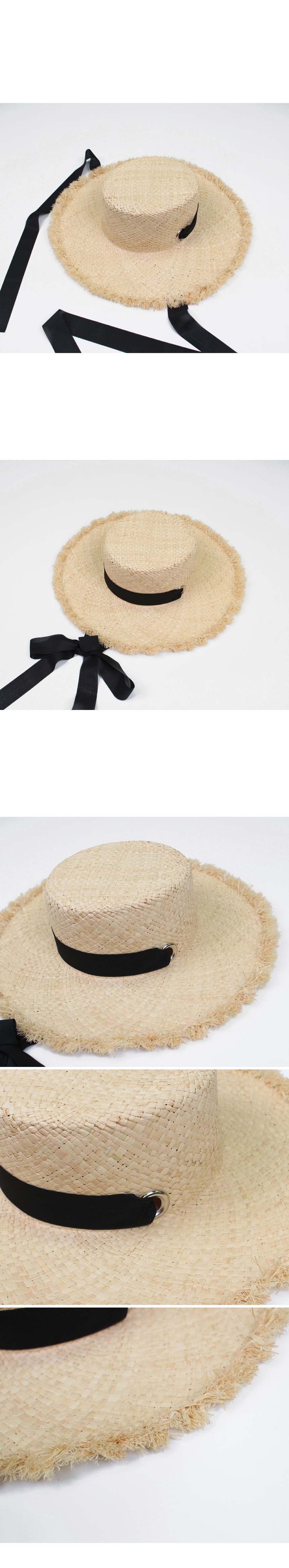 New Hat Raffia hat with ribbon lace straps Hyori f