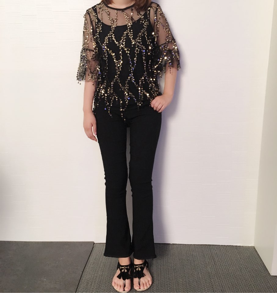 NEW FASHION LADY GIRL Blouse sequin blouse shorts