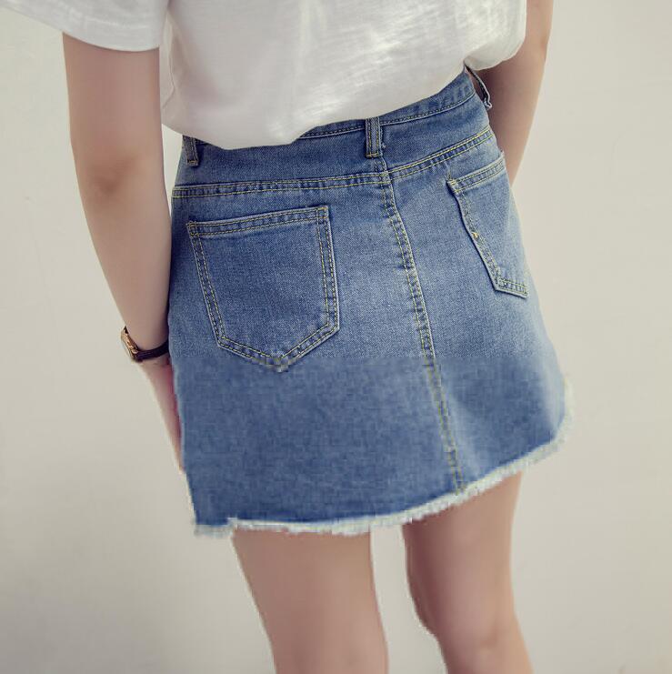 Denim Skirt Simple basic A-line vintage denim pant