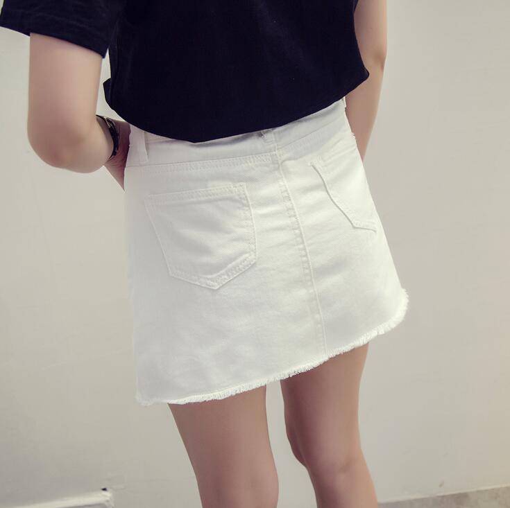 Denim Skirt Simple basic A-line vintage denim pant