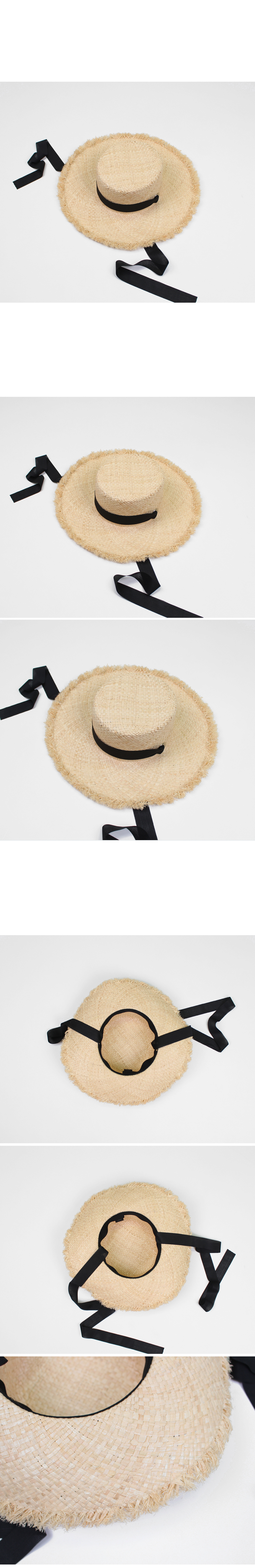 New Hat Raffia hat with ribbon lace straps Hyori f