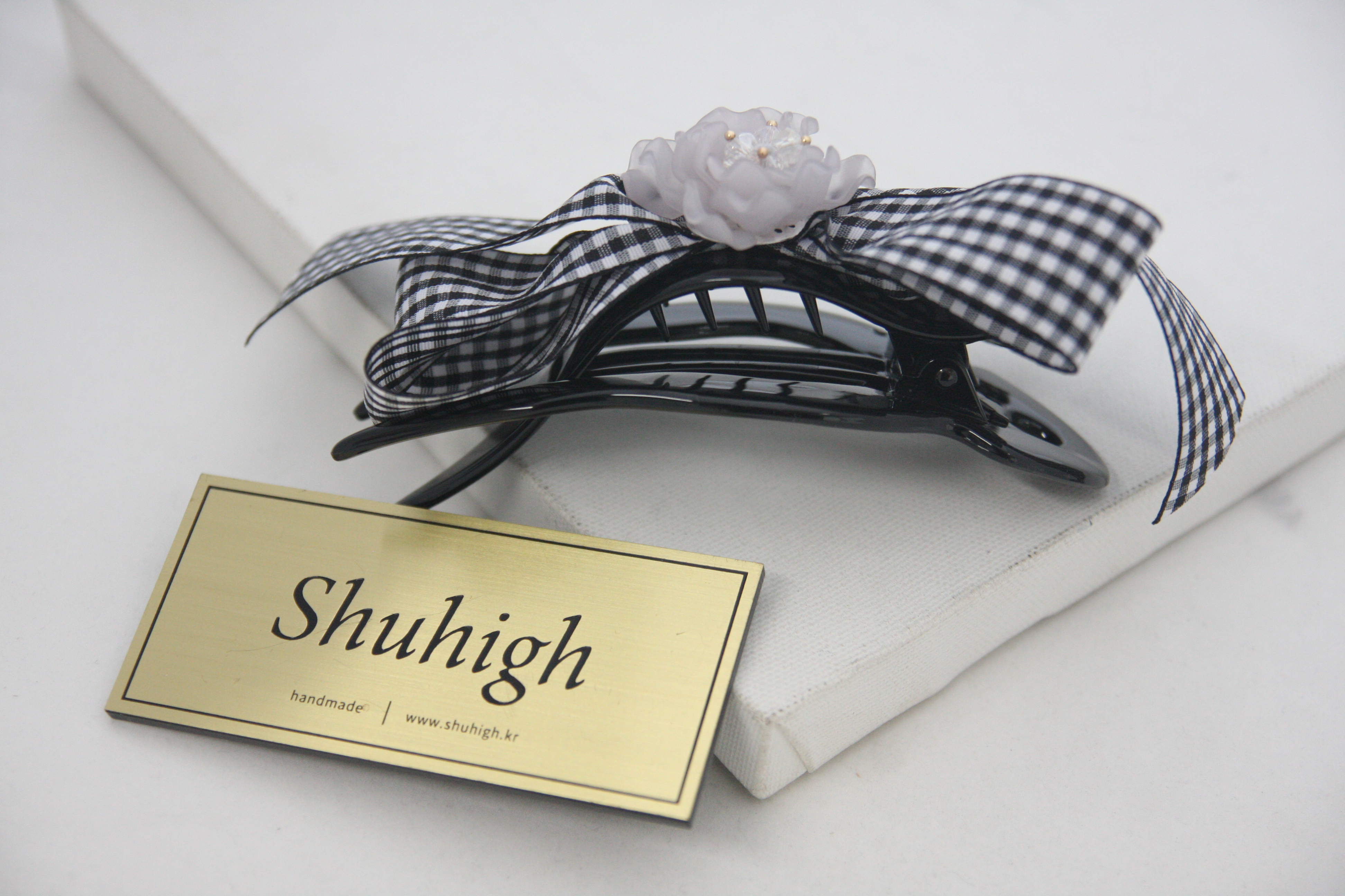 Check Wang Ribbon Head Tong Pin Hair