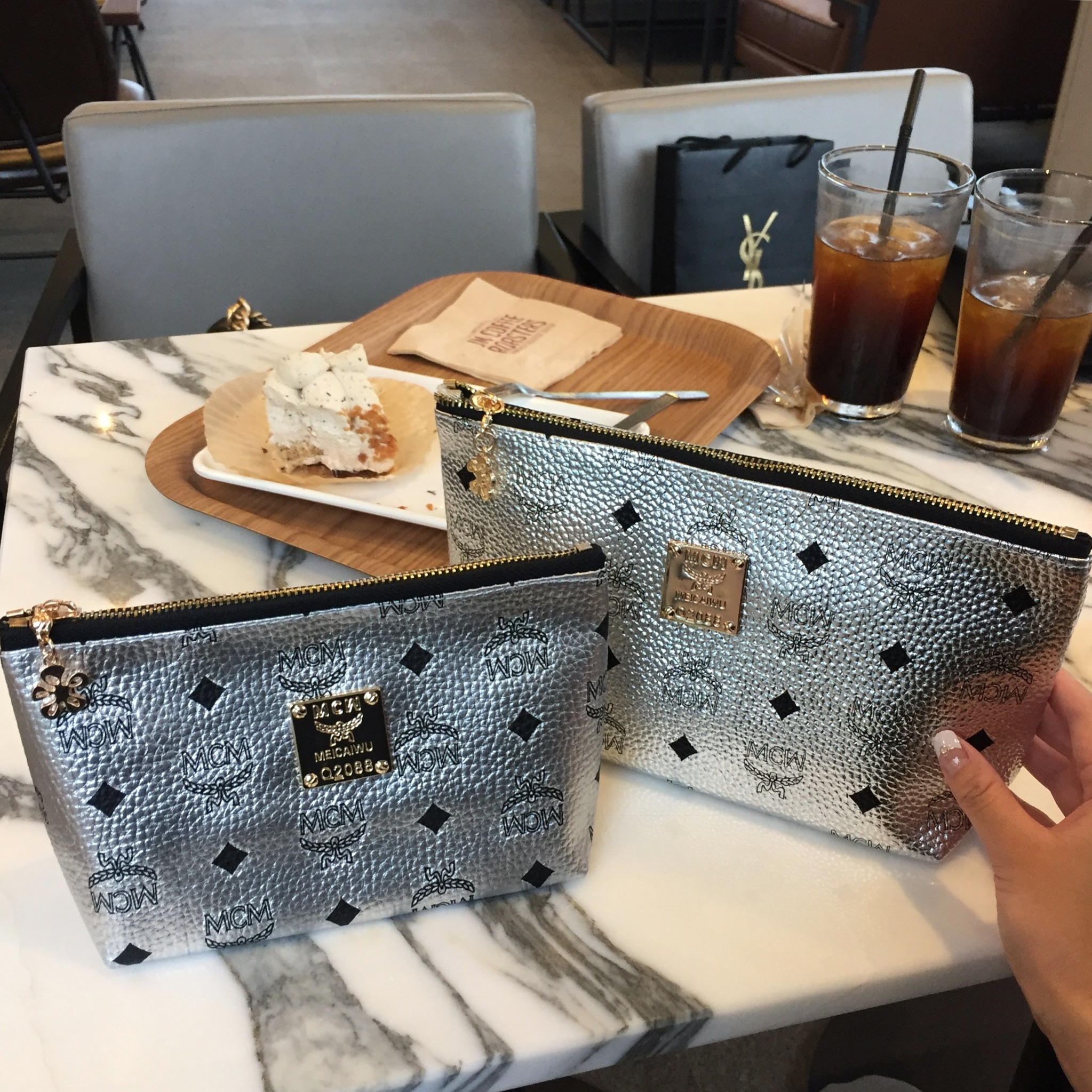 New Cosmetic Pouch Leather MC Travel Daily Women&#