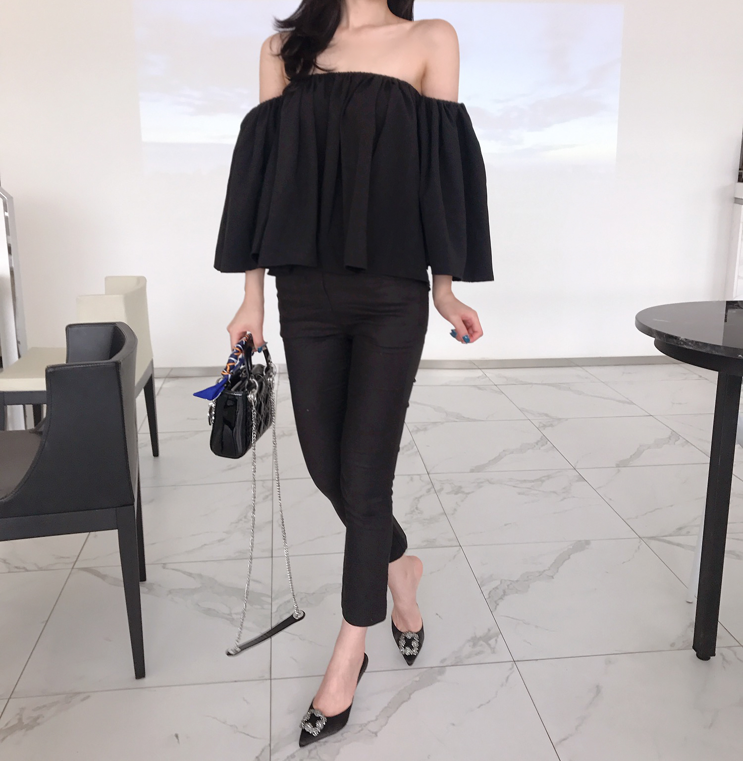 NEW FASHION LADY GIRL Blouse Rose Off-Shoulder Blo