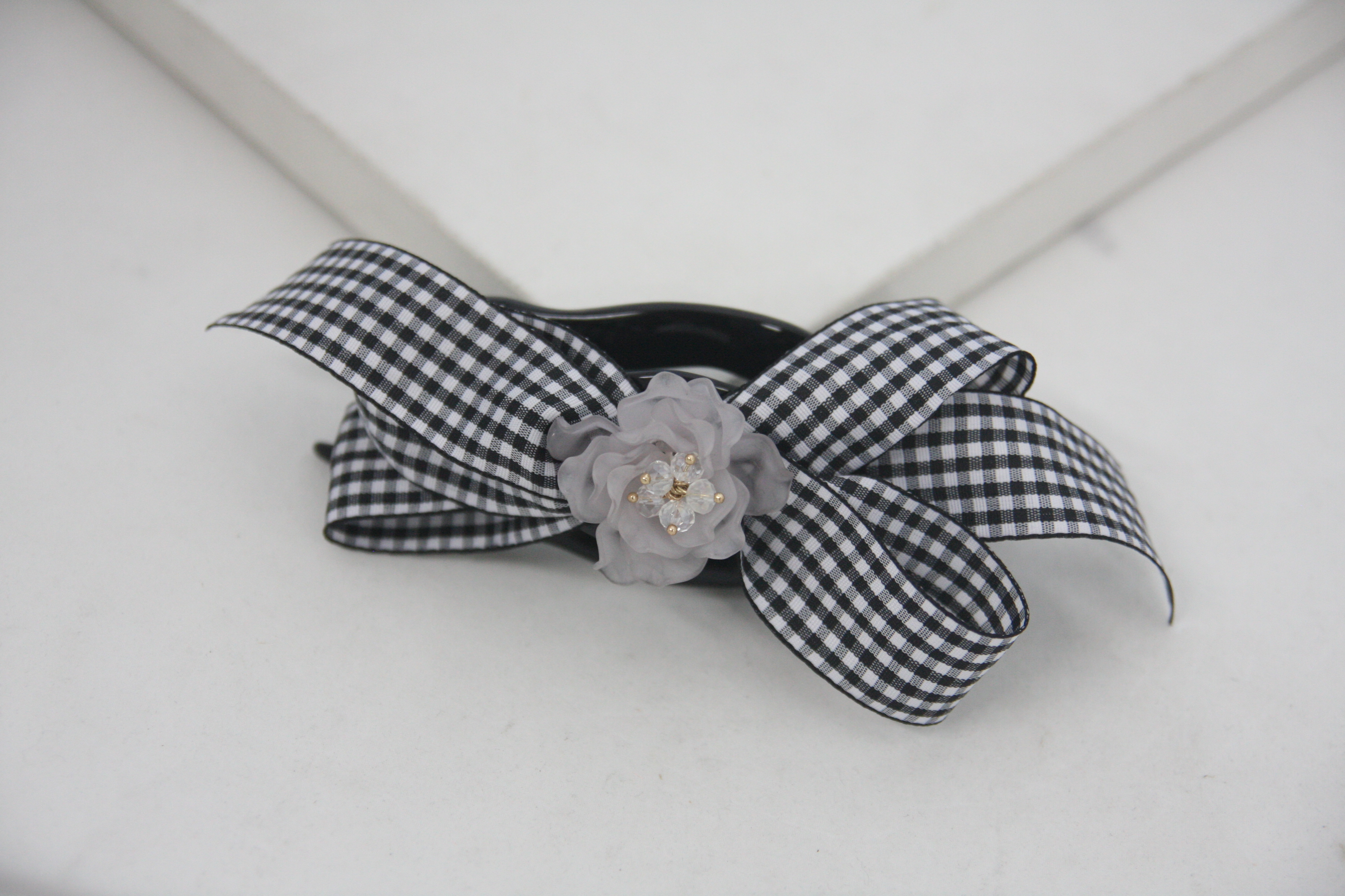 Check Wang Ribbon Head Tong Pin Hair