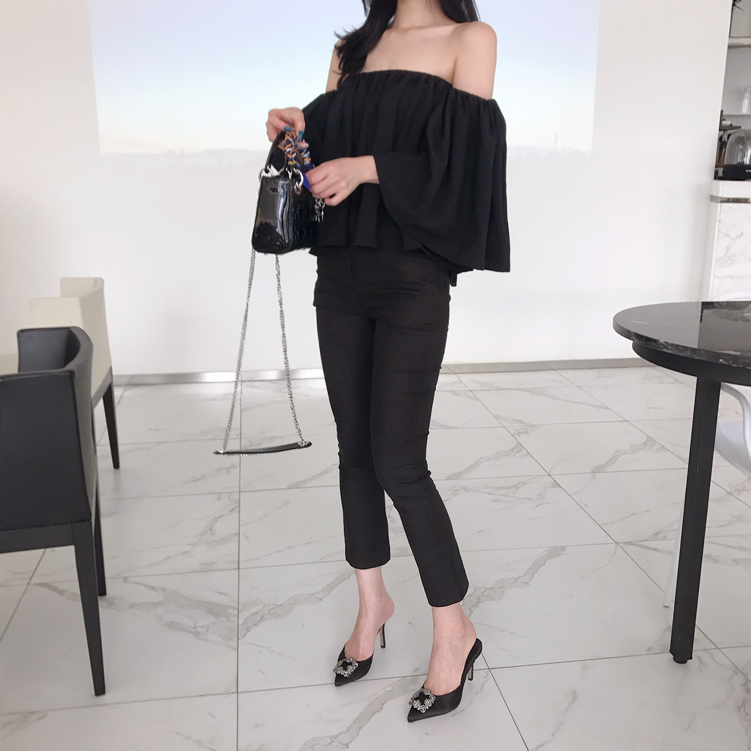 NEW FASHION LADY GIRL Blouse Rose Off-Shoulder Blo