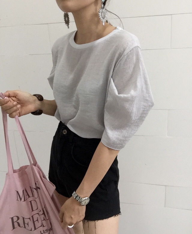 NEW FASHION LADY GIRL Blouse Summer puff sleeve li