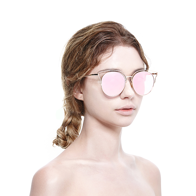 NEW FASHION SUNGLASSES Ai Eye 02 Gold Metal Pink M