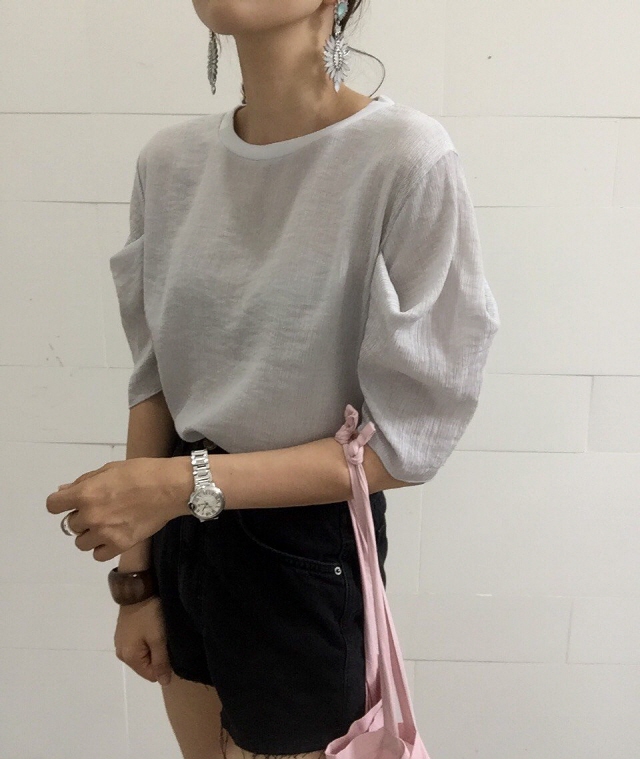 NEW FASHION LADY GIRL Blouse Summer puff sleeve li