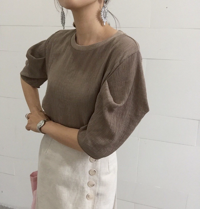 NEW FASHION LADY GIRL Blouse Summer puff sleeve li