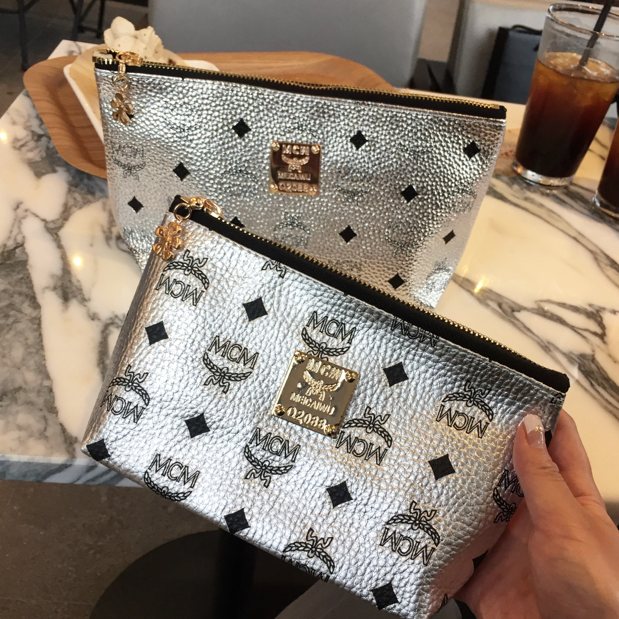 New Cosmetic Pouch Leather MC Travel Daily Women&#