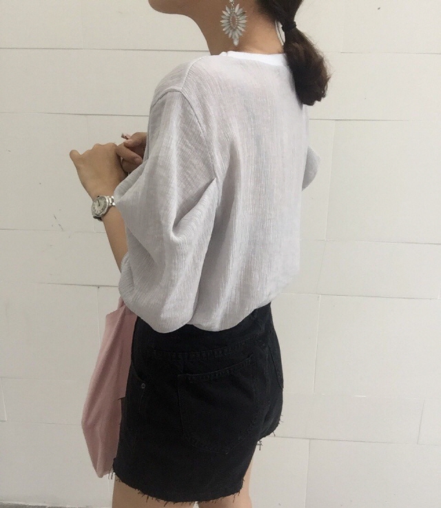 NEW FASHION LADY GIRL Blouse Summer puff sleeve li