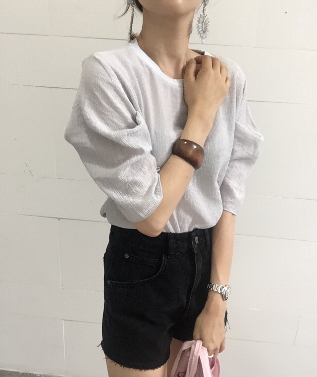 NEW FASHION LADY GIRL Blouse Summer puff sleeve li