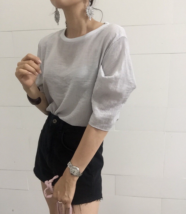 NEW FASHION LADY GIRL Blouse Summer puff sleeve li