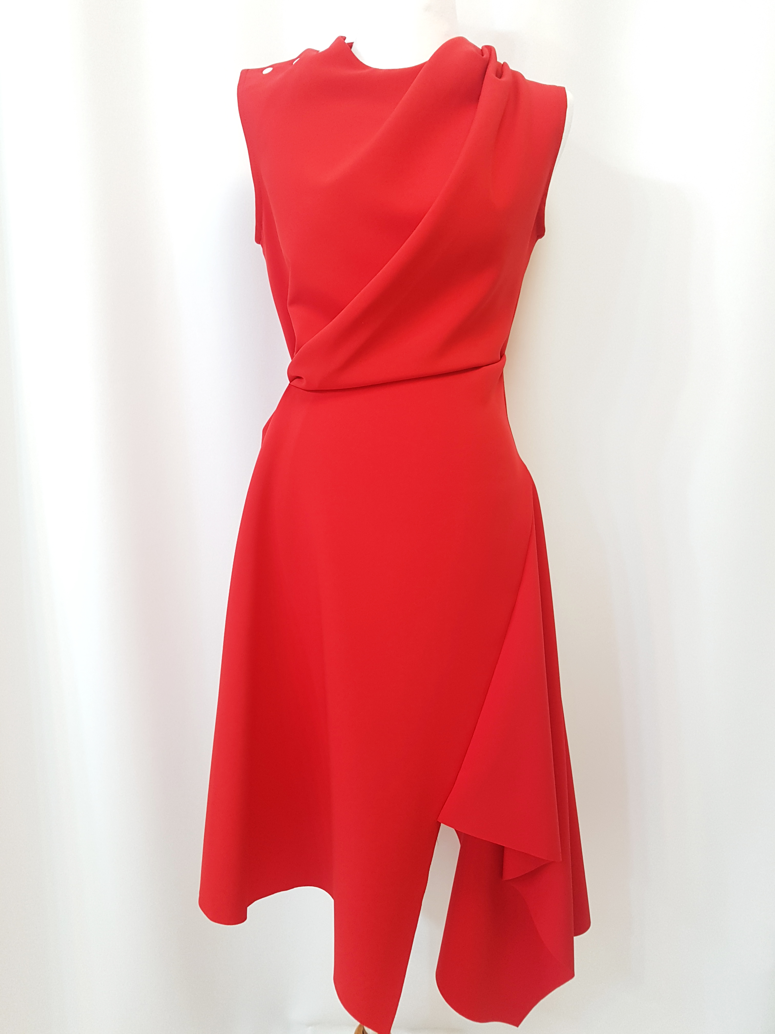 NEW FASHION LADY GIRL DRESS Red sleeveless flare s