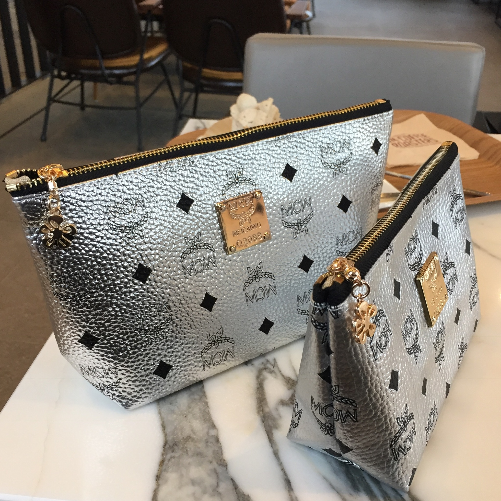 New Cosmetic Pouch Leather MC Travel Daily Women&#