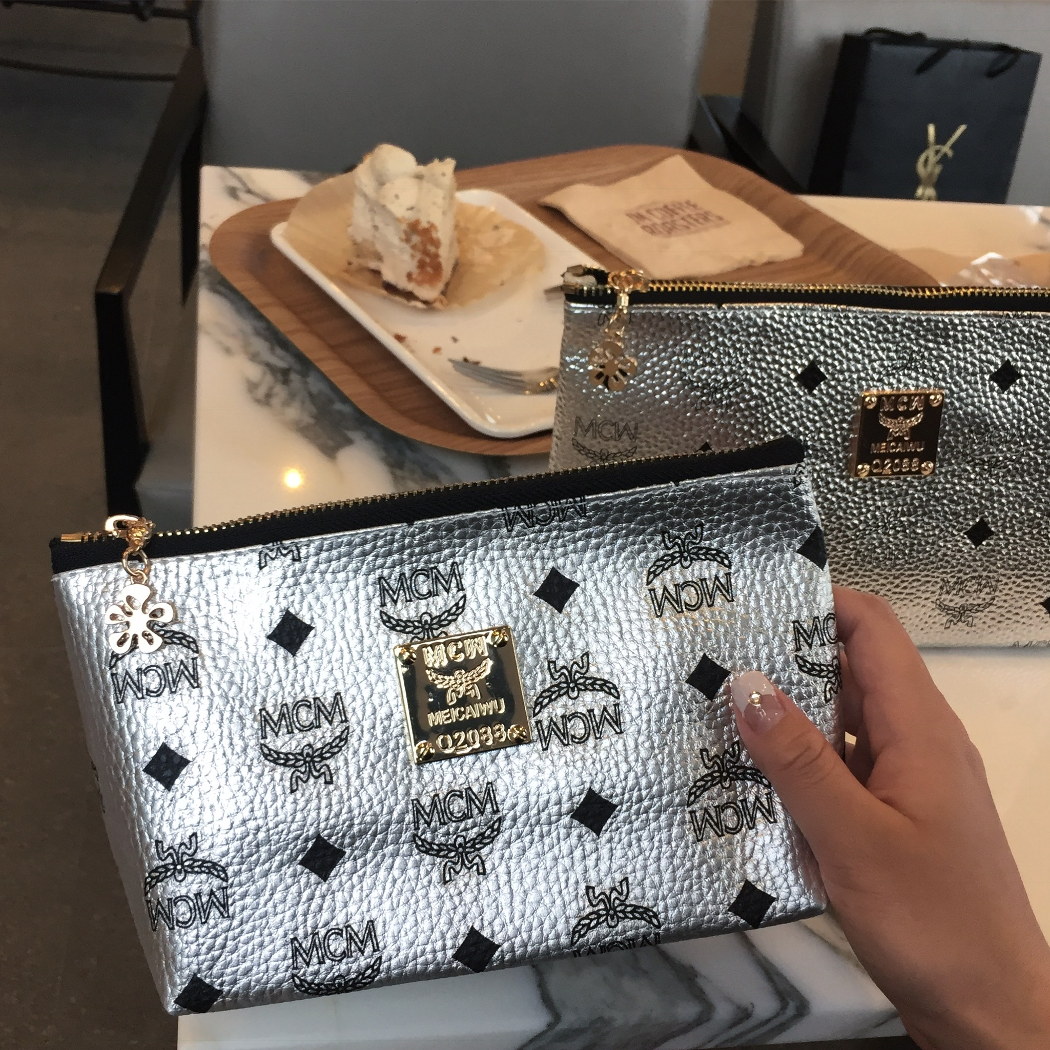 New Cosmetic Pouch Leather MC Travel Daily Women&#