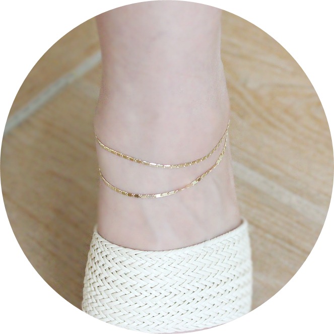 Simple twin bracelet 14k gift Daily 20s Basic desi