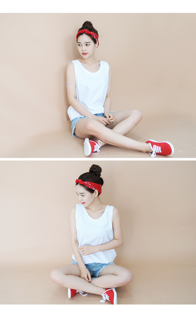 Unisex Public Plain Big Size Sleeveless T-shirt Su