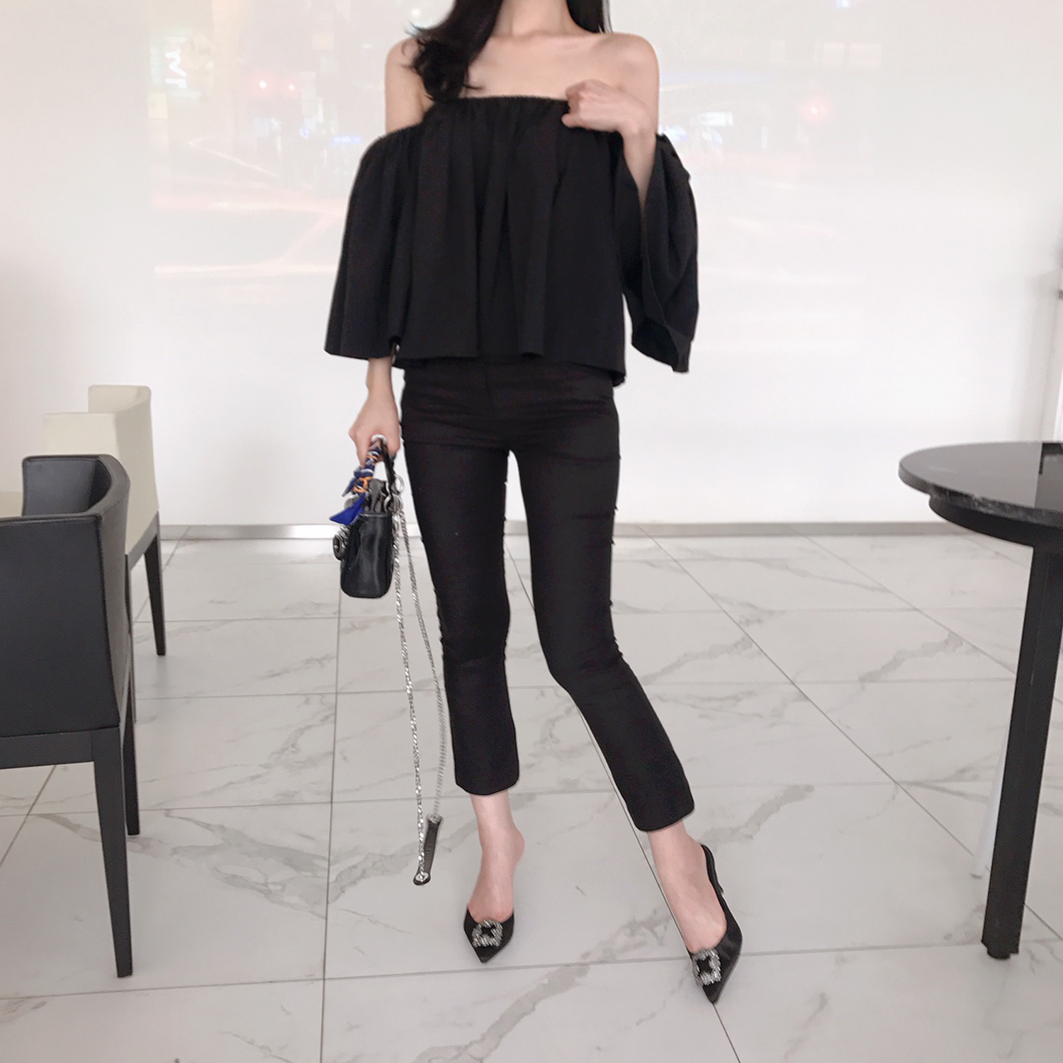 NEW FASHION LADY GIRL Blouse Rose Off-Shoulder Blo