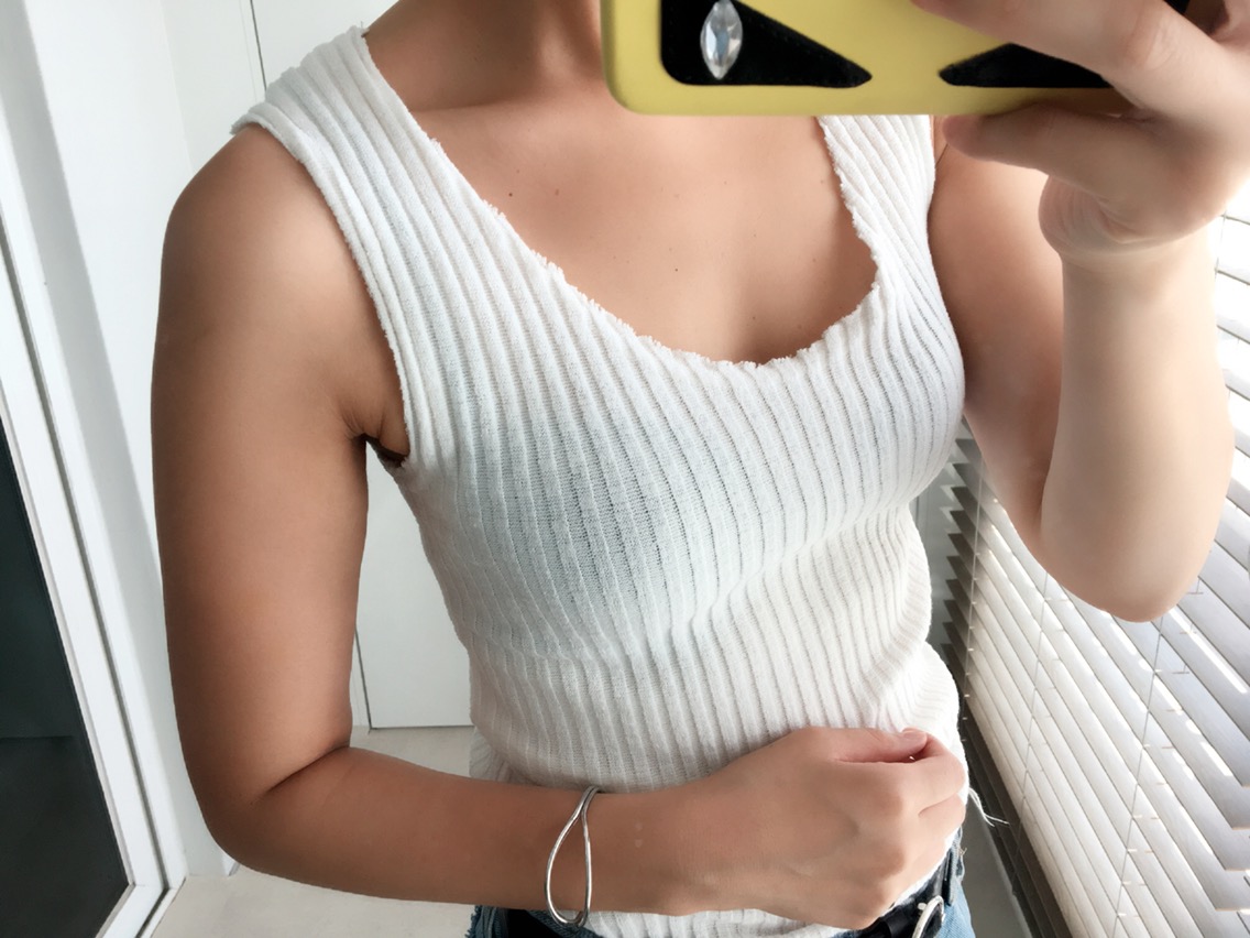 Goliath knit woman to reduce 4color Sleeveless Cro