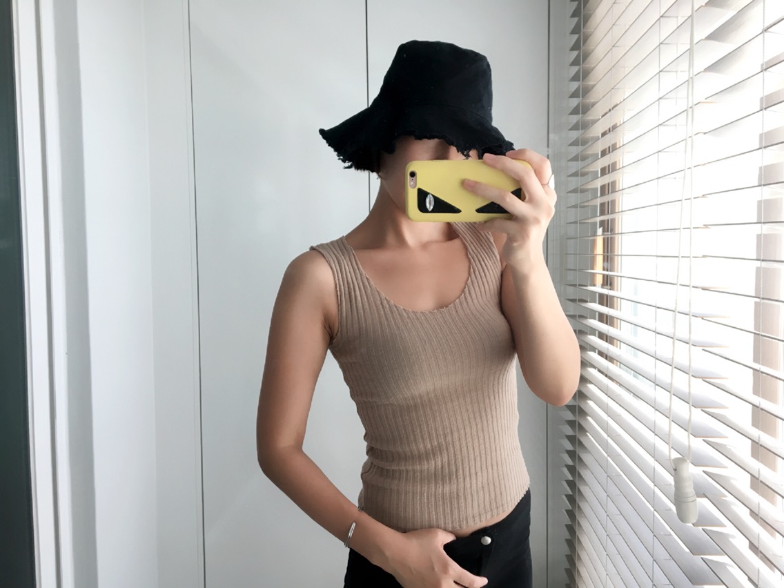 Goliath knit woman to reduce 4color Sleeveless Cro