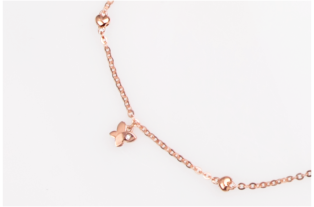 New 14K 18K Heart Butterfly Chain Ankle 14k 18k Gi